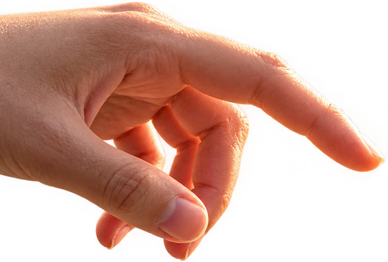 A hand reaching out