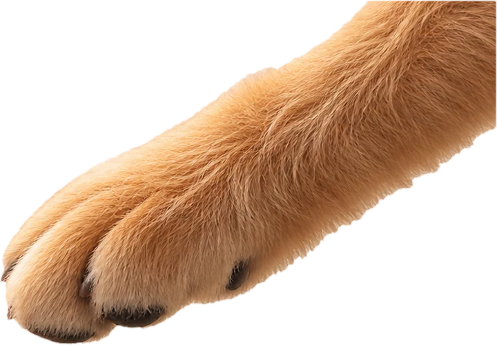 A paw, meeting it